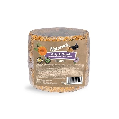 Comida para Animales pequeños CUNIPIC Túnel De Caléndula con Hierbas Y Flor De Malva