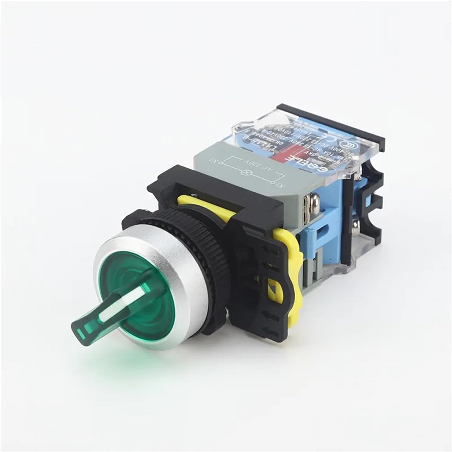 1PC 22mm Rotary Knob Switch with LED Light Illuminate 1NO Power Control Switch Momentary/Latching IP65 Waterproof(3 Position,1NO_Latching_24V 4A)