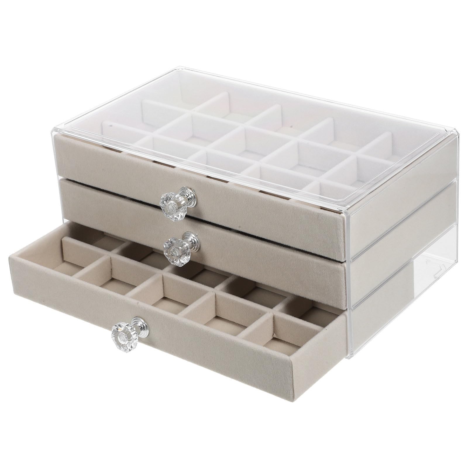 Organisateur de bijoux de voyage léger et compact avec 45 cases pour bagues et tiroirs