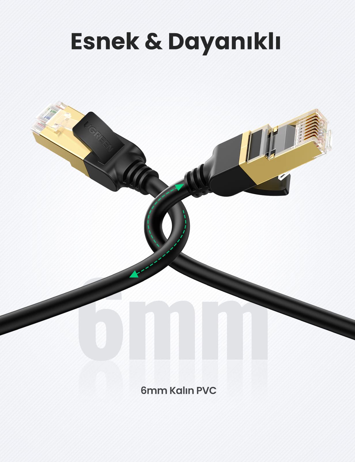 Ugreen CAT7 F/FTP Ethernet Kablosu 2 Metre