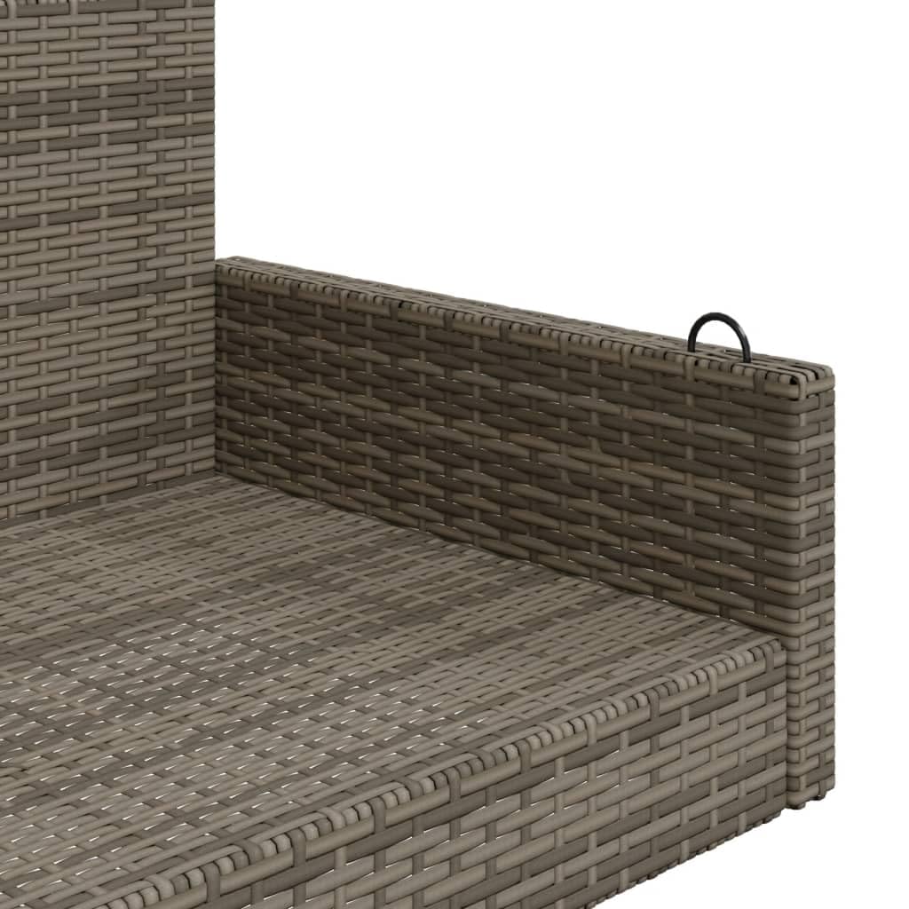 Banco Columpio de ratán sintético Gris 119x56x48 cm, Columpio Jardin Exterior, Balancin Jardin Exterior, Muebles Jardin Exterior, Balancin Balcon - 365627