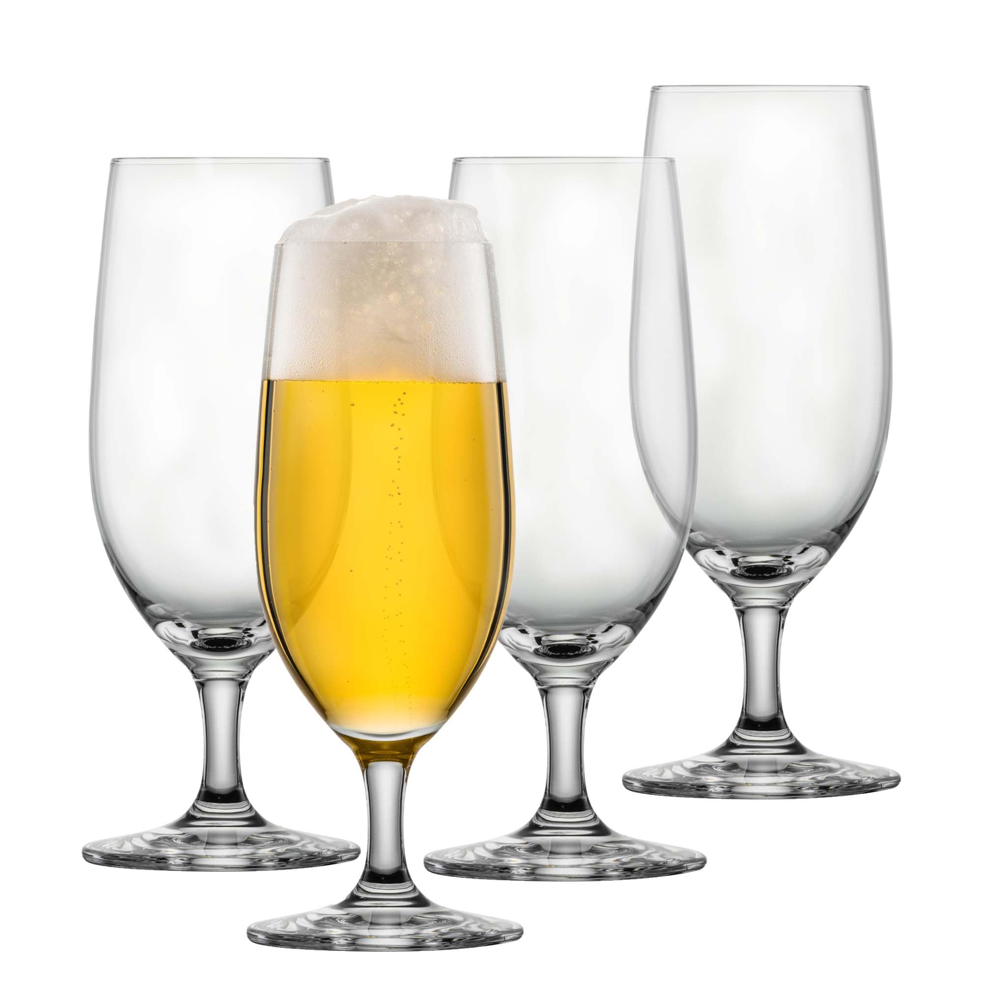 SCHOTT ZWIESEL Biertulpe Beer Basic 4er Set 0,3 l, Biergläser für Pils und Lager aus Tritan Kristallglas, spülmaschinenfest, 123659