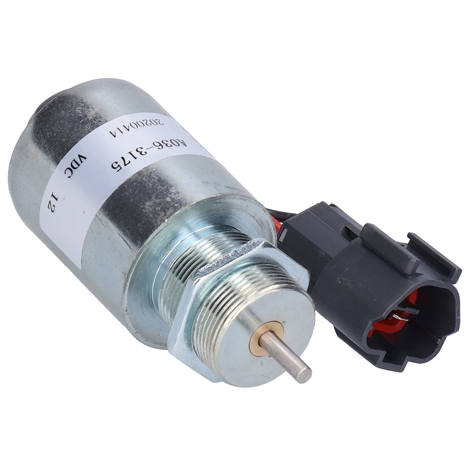 Hilitand 12V Válvula solenoide, accesorios de excavadora de acero con cierre de combustible A036‑3175 aptos para material de acero Mitsubishi (12V)