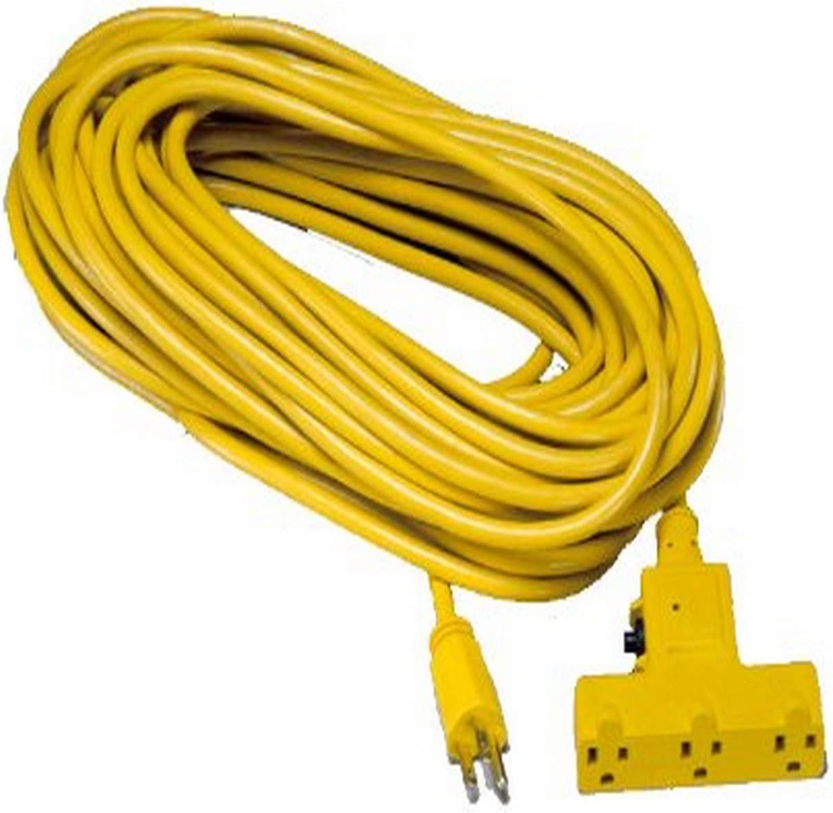 Alert CST-100T 100-Foot SJTW 12/3 Triple Outlet Outdoor Extension Cord, 100-Feet, Yellow