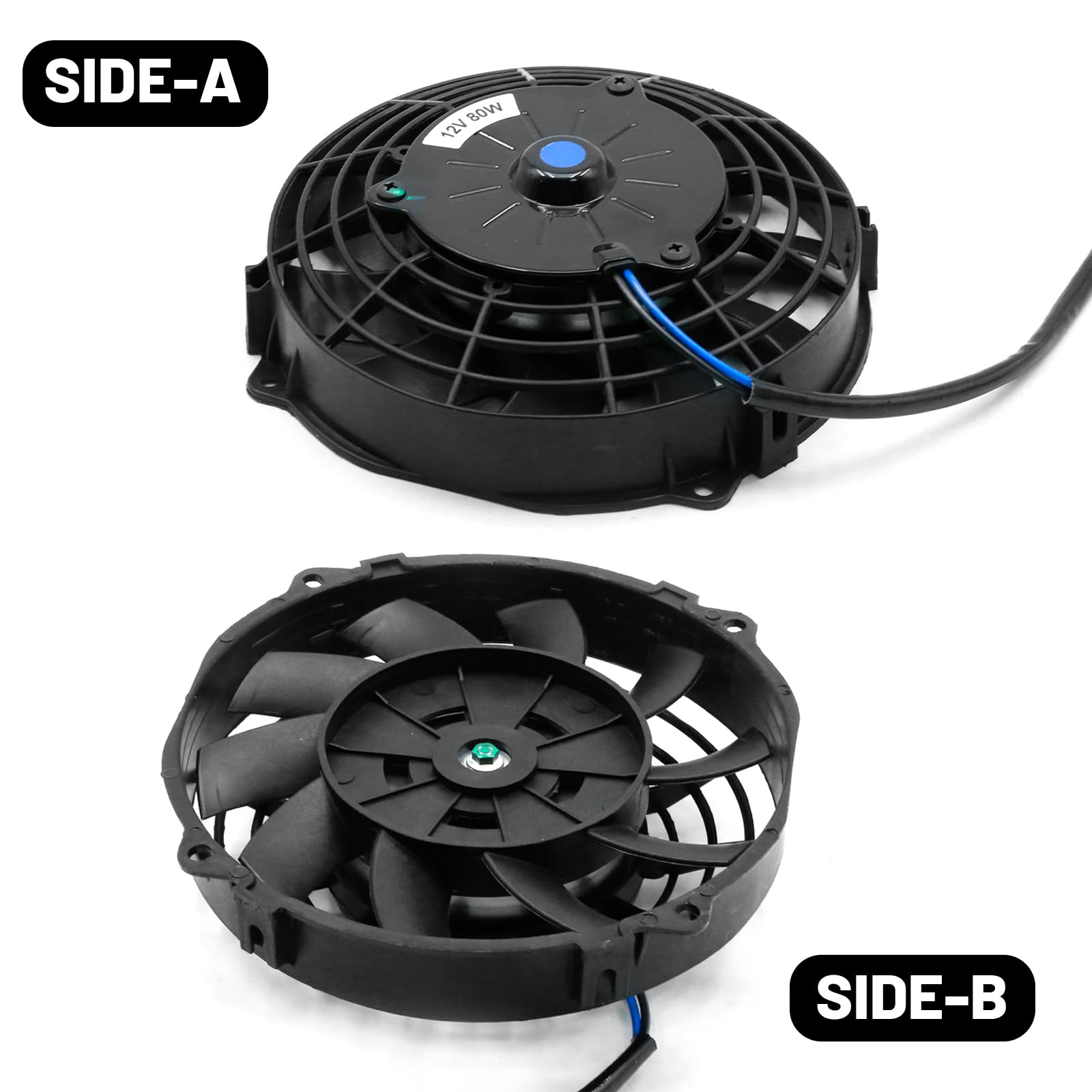 12V Electric Cooling Fans 2-Pack 7 Inch 12V 80W Electric Radiator ...