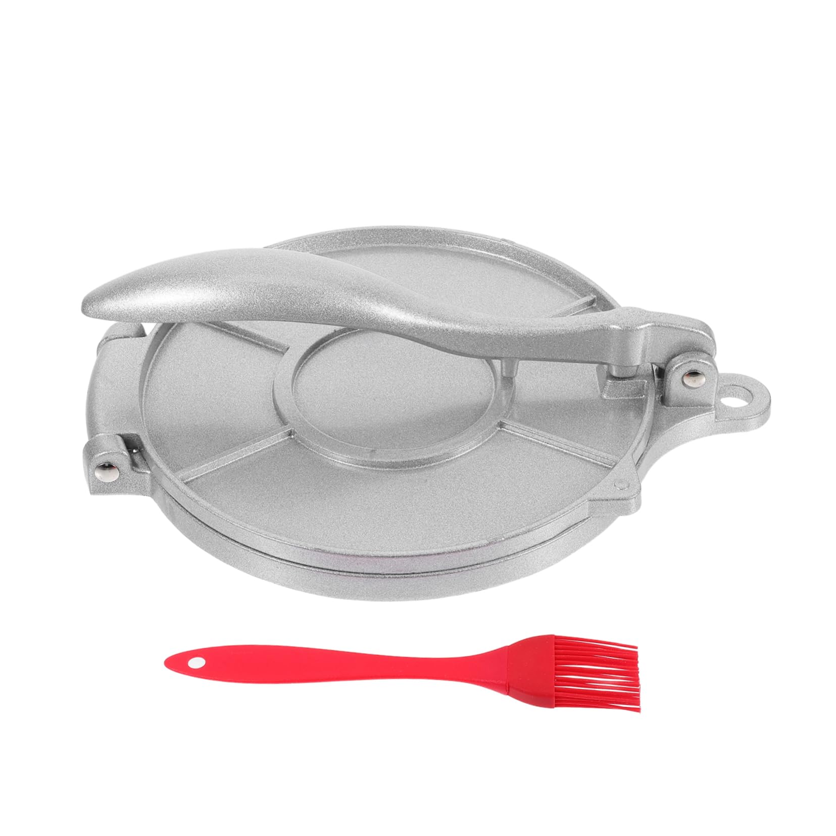 LABRIMP Tortilla Maker and Dumpling Skin Press Non Stick Manual Dough Press for Efficient Dumpling Wrapping Pierogi Pressing and Taco Making with Silicone Brush Mold