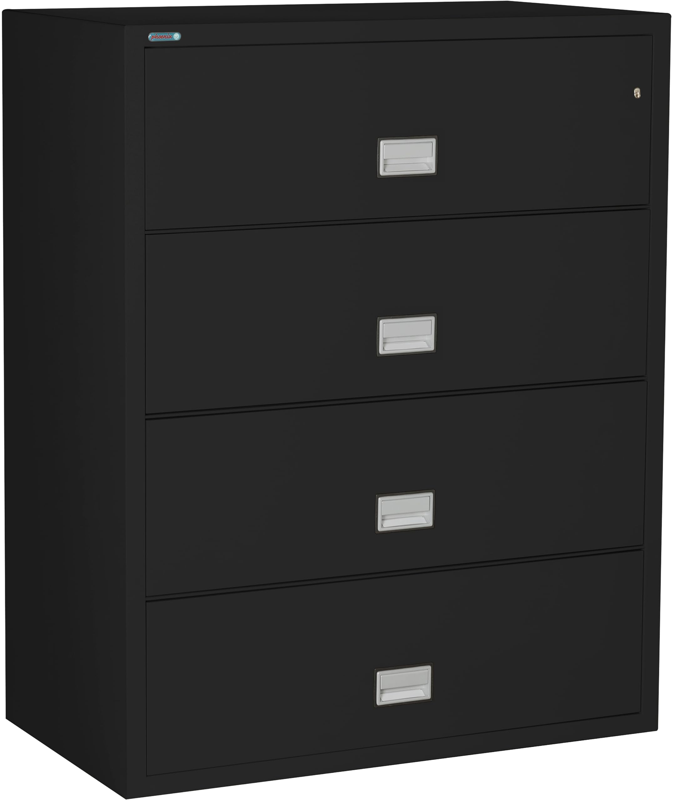 Phoenix Safe 44 inch Wide 4-Drawer Lateral Fireproof File Cabinet – Legal and Letter Size Filing – Key Lock – Water Resistant – Fire Safe and Impact