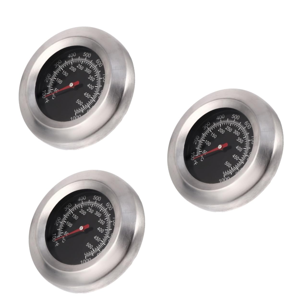 Cabilock 3 Piezas termómetro indicador térmico 50 ℃ a 500 ℃ instante medidor de temperatura herramienta de medición de temperatura de barbacoa Acero inoxidable Black