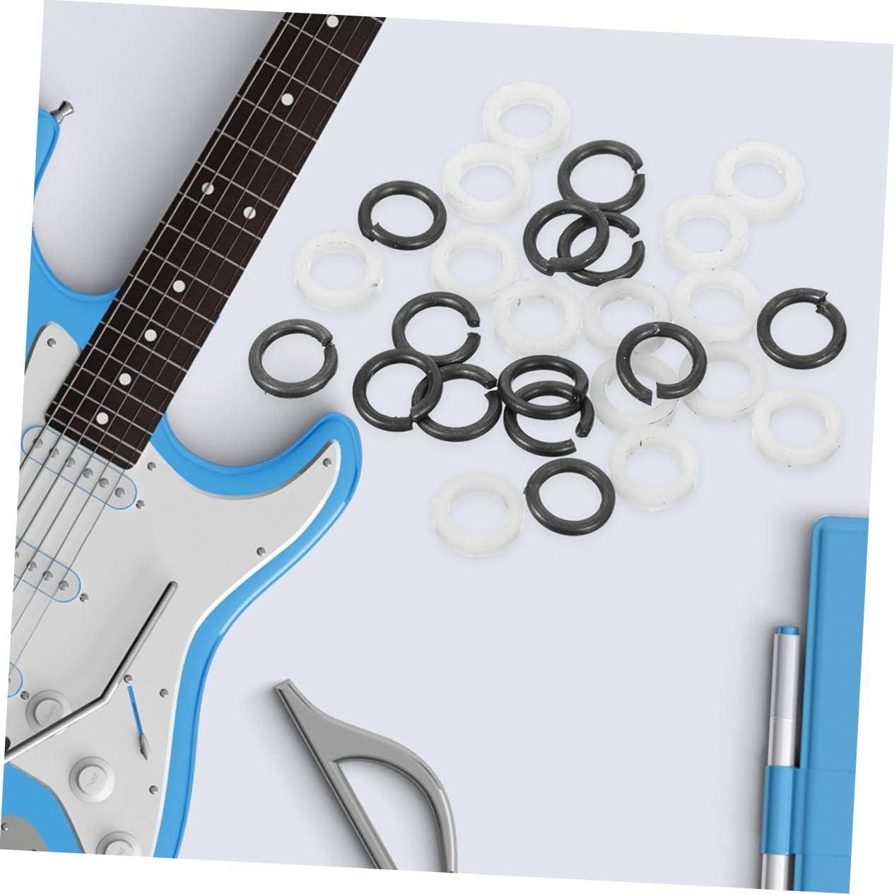 Holibanna Strap Blocks for Bass Guitar 48pcs Guitar Strap Lock Non-slip Button Belt