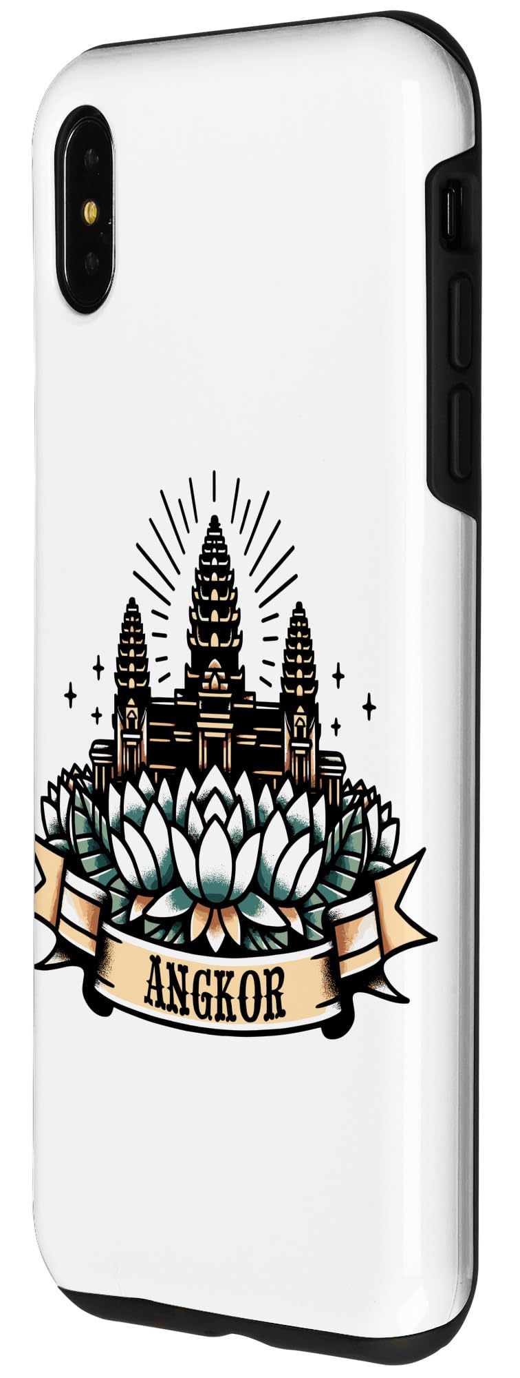 iPhone XS Max Traditional Khmer Cambodian Tattoo Design Angkor Wat Case - Image 2