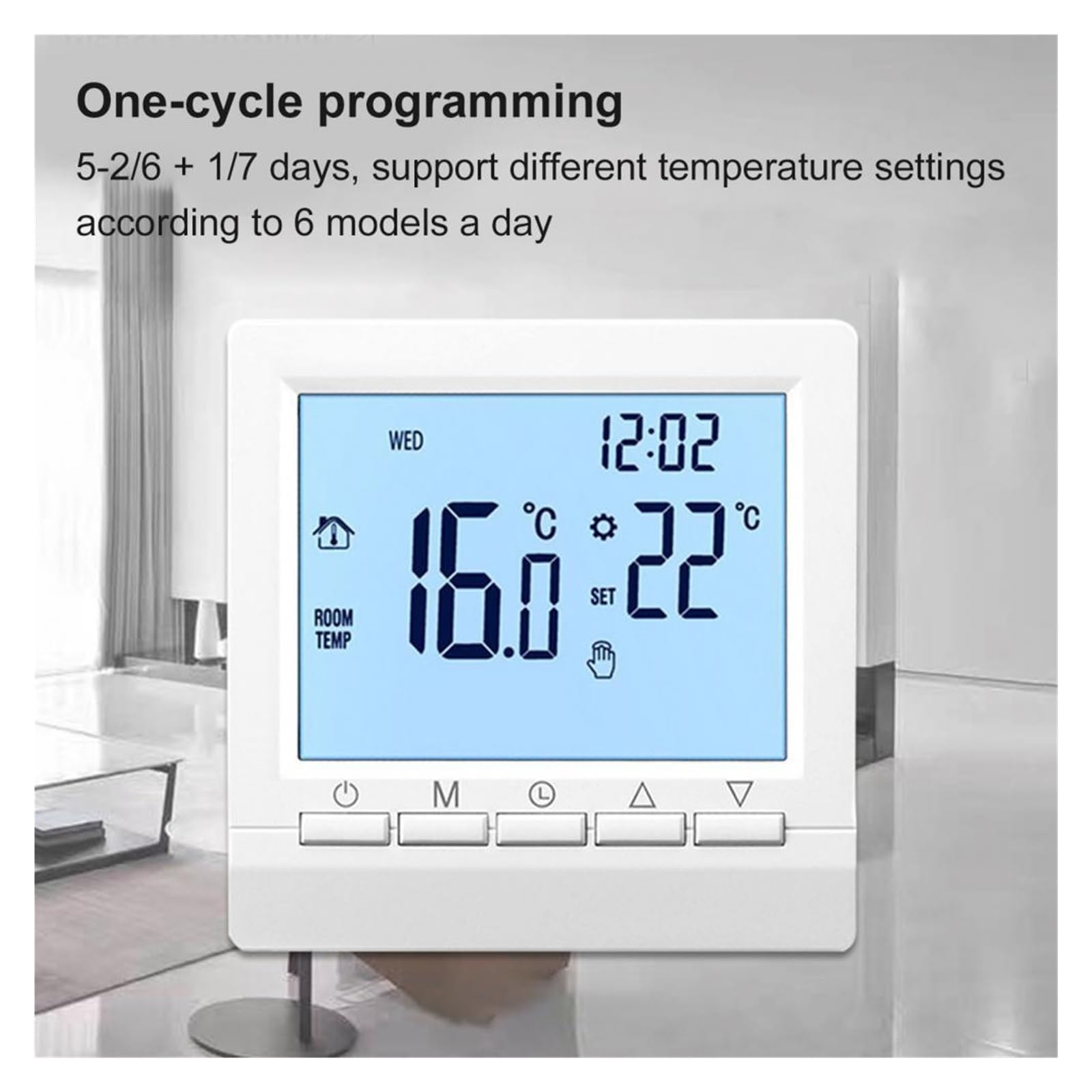 Seguro Fácil de Leer Ajuste de Temperatura Termostato de Horno for Colgar en la Pared Termostato Digital Productos for el hogar Precision Ease Setup(White)