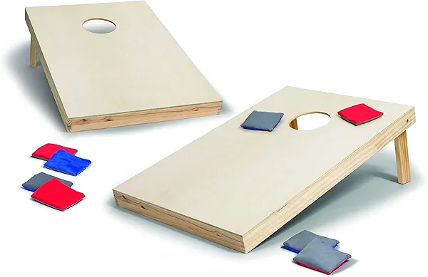 Backyard Champs Wood Cornhole Sets - Bean Bag Toss with 2 Cornhole Boards and 8 Bean Bags'