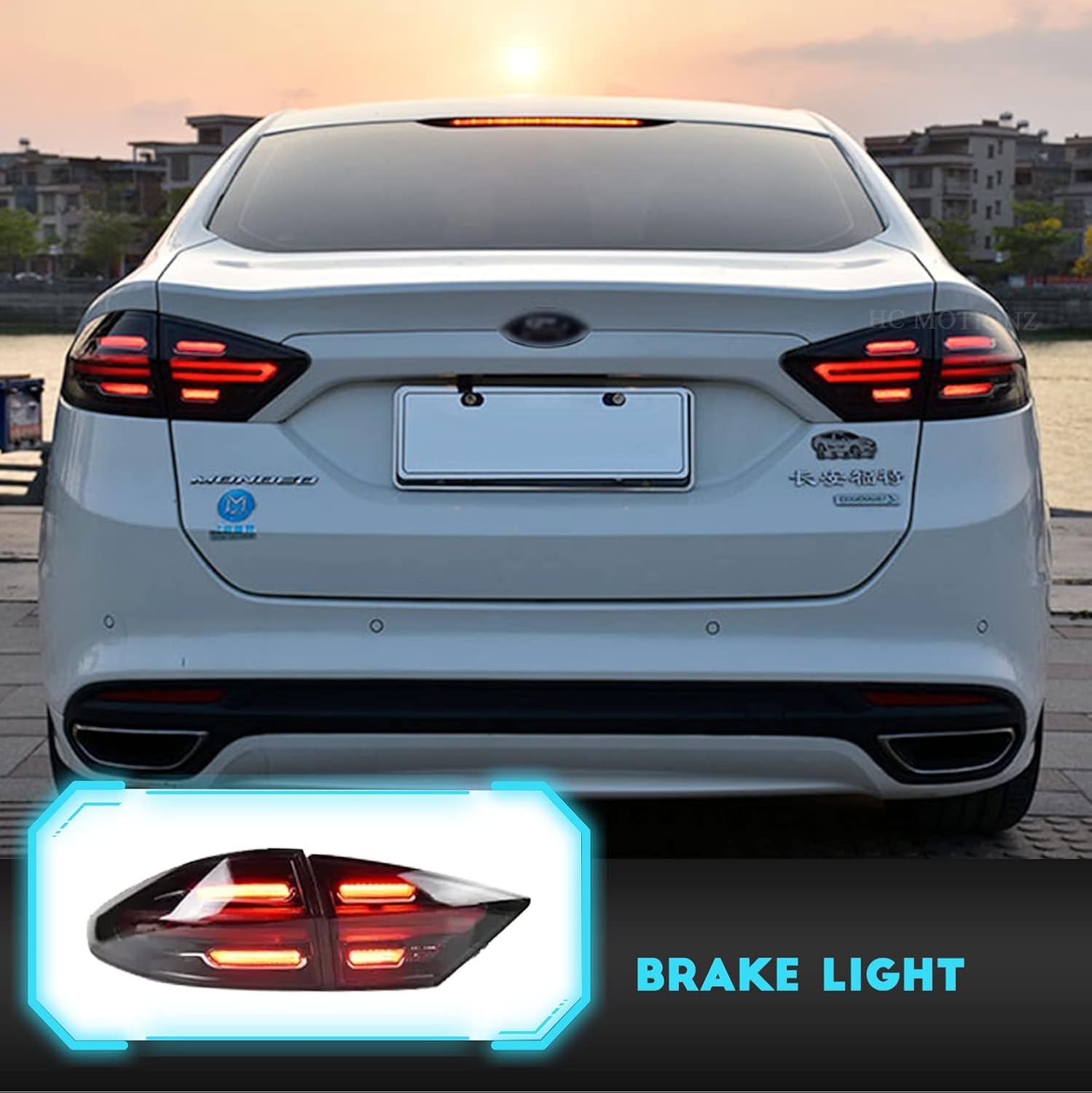 HCmotion LED Tail Lights For Ford Fusion Mondeo 2013-2016 Smoke Rear LampAssembly