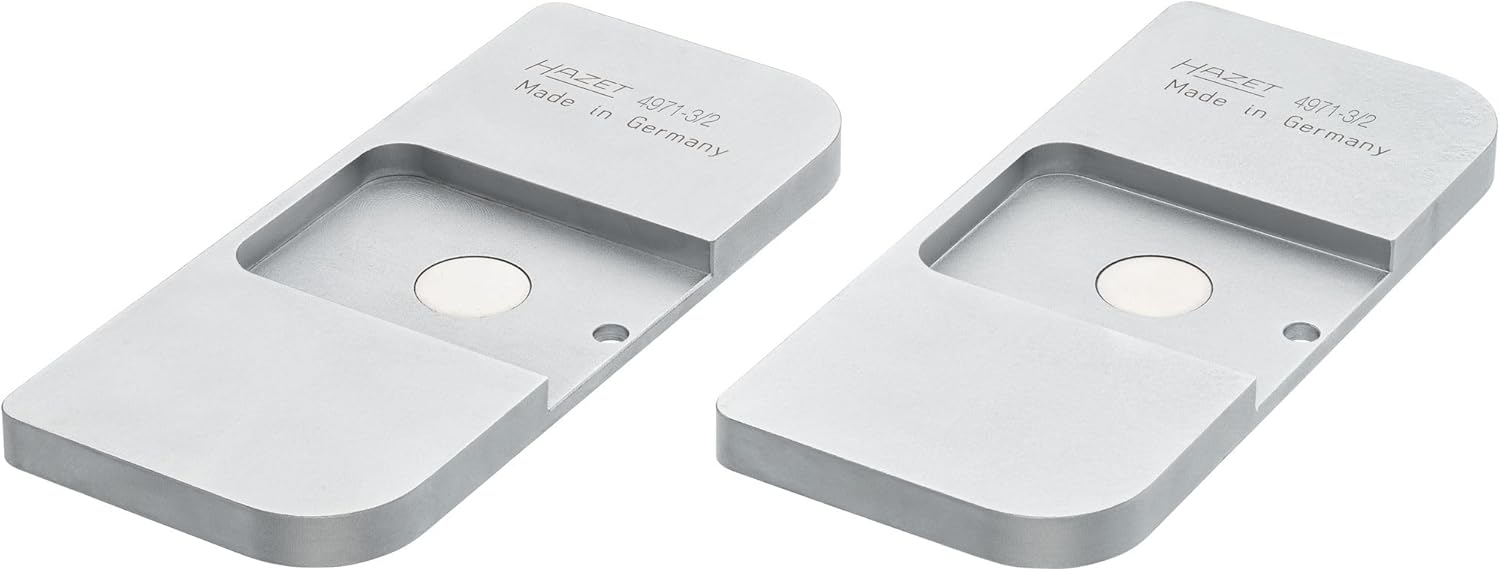 Hazet 4971-3/2 Brake Adapter Plates, for 6-Piston Calipers, 165 x 72 mm Contact Area, Magnetic Fixation, Fits Brake Piston Reset Tools 4971-1 and 4971-4