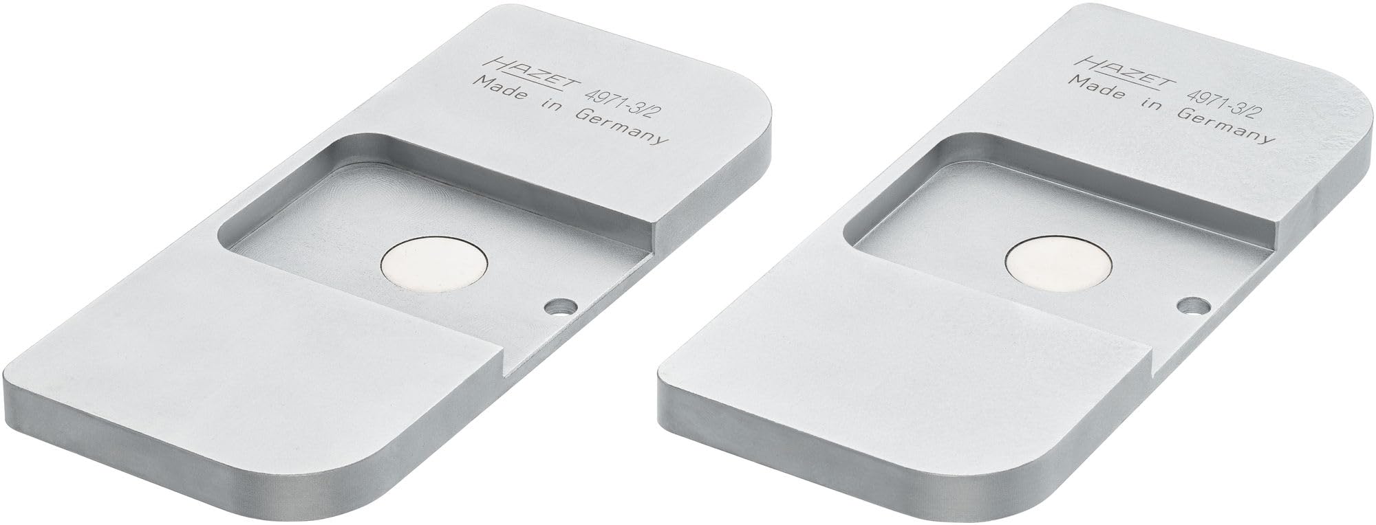 Hazet 4971-3/2 Brake Adapter Plates, for 6-Piston Calipers, 165 x 72 mm Contact Area, Magnetic Fixation, Fits Brake Piston Reset Tools 4971-1 and 4971-4