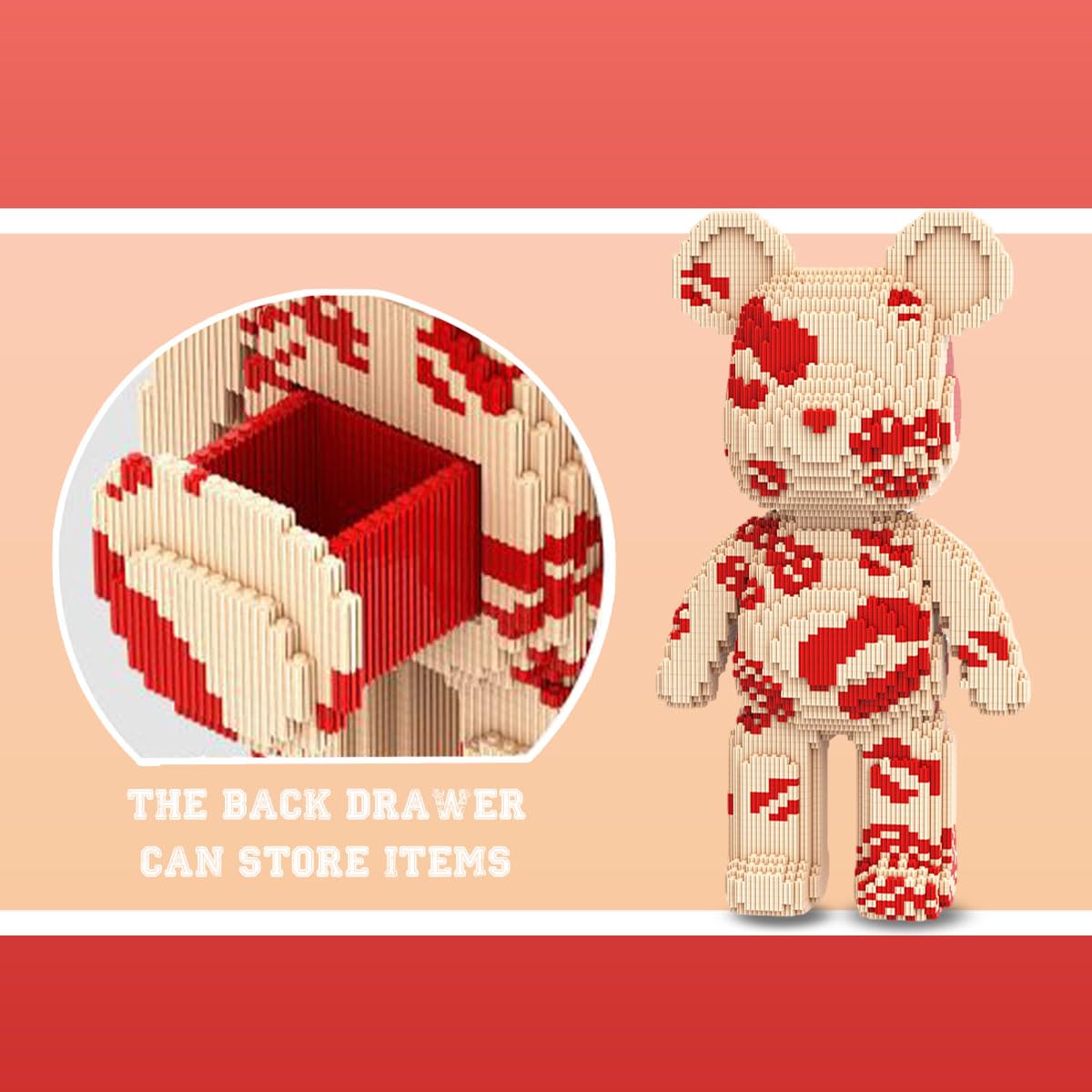 Amazon.com: DAHONPA Kiss Love Bear Micro Blocks Kit with Storage