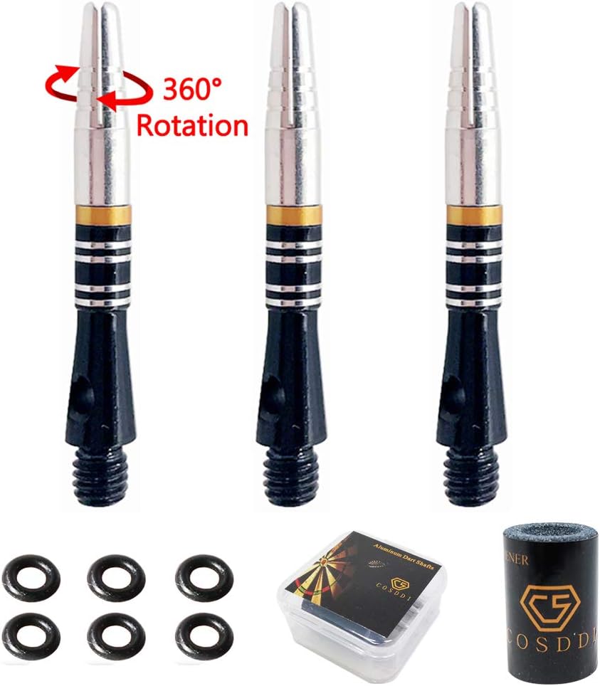 COSDDI Aluminum Dart Shafts, 360° Rotation Darts Shafts, Darts Accessories Kit