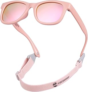 COCOSAND Flexible Baby Sunglasses with Strap Polarized UV Protection for Toddler Infant Newborn Boy Girl Age 0-24 Months