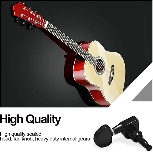 Miniatura 34 de SAPHUE Afinadores de guitarra de 4.331 in, un juego de llaves de afinación de guitarra clásica negra 1R1L, clavijas de cuerda para guitarra clásica