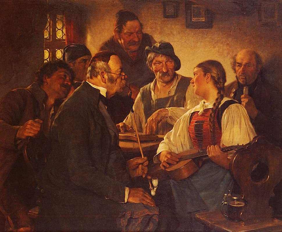 Toile Célèbre le joueur de cithare Kauffmann Peinture Murale d'art Finition Premium 60x90cm