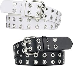 Dfuqanb 2 Pezzi Cintura Borchie, Cintura con Borchie, Cintura Borchie Uomo, Cintura Ragazza, Cinture per Ragazze, Cintura Punk Rock Per Donna Uomo, per jeans, pantaloni, gotico, rockwear