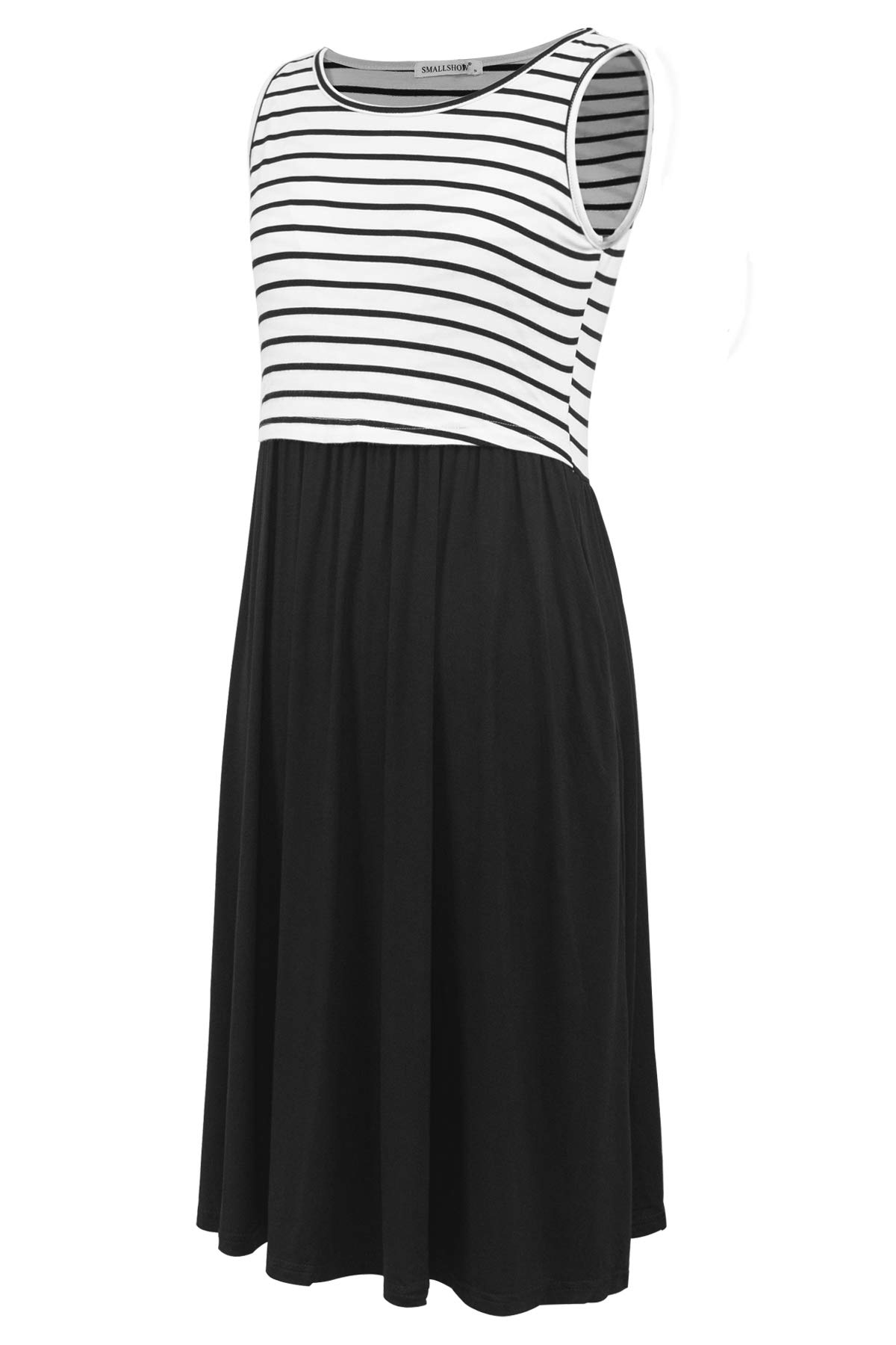 Smallshow Mujer Vestido de Lactancia de Maternidad, en Capas, con Bolsillos - 5