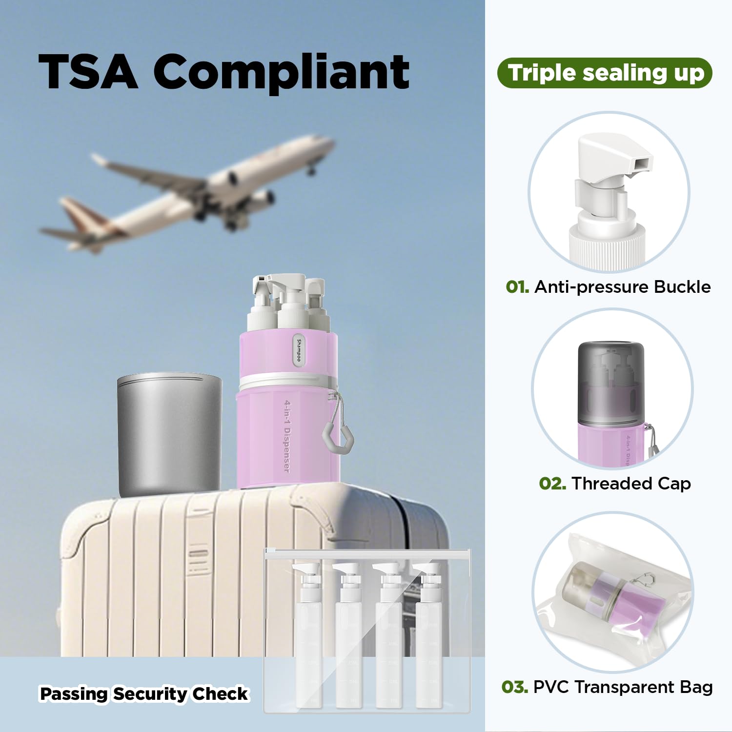 YOTIME 4in1 Travel Bottles Set - Image 3