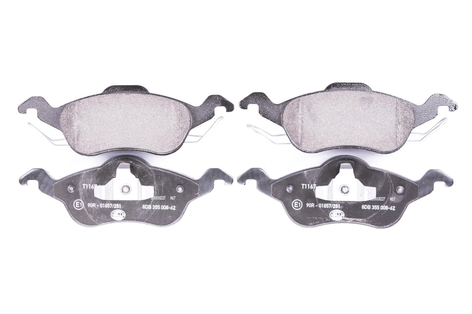 HELLA 8DB 355 008-621 Brake pad set - not prepared for wear indicator - T1167 - for e.g. FORD