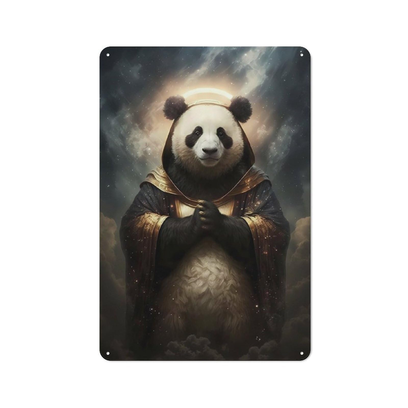 Junmoney Panda Hip Industrial-Style Tin Sign 30X20cm For Garage Or Workshop, For Garage, Workshop And Man Cave Decoration