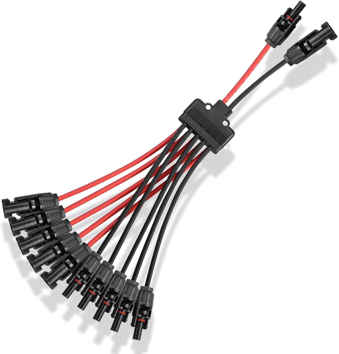 Solar Connectors for 4 Solar Panels, 10 to 2 Y Branch Parallel Adapter, Solar Panels Connectors,Waterproof Solar Panel Splitter for Solar Cable Extension