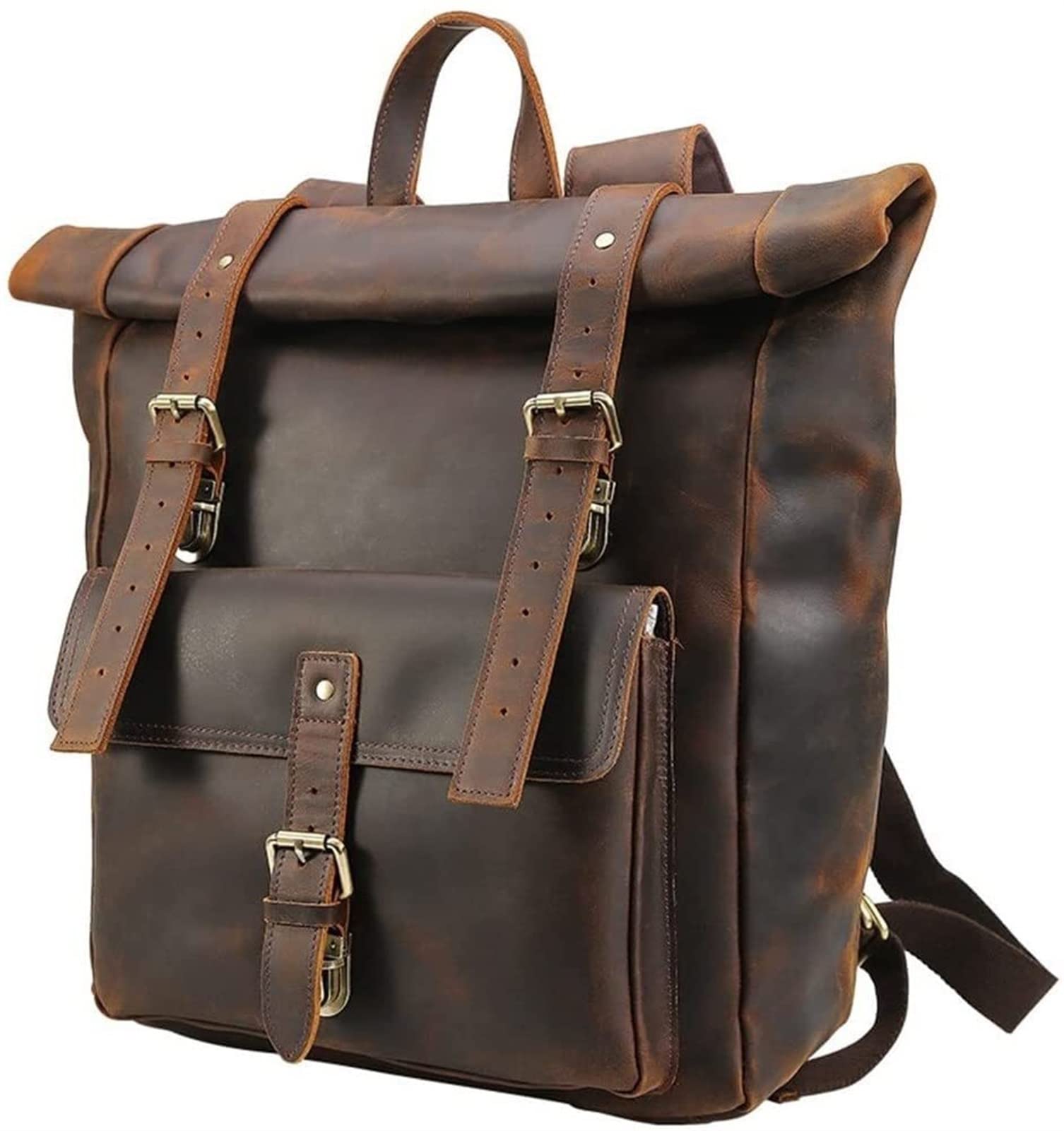 Mochila Retro Personalidad Masculina Gran Capacidad Mochila de Viajes al Aire Libre de Estilo Universitario Europeo y Americano (Color : A, Size : 16 * 36 * 45cm)