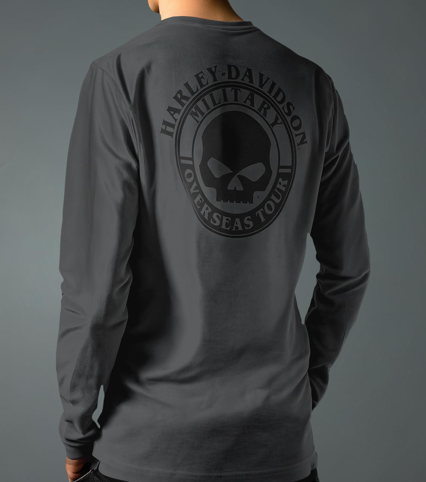 Harley-Davidson Military Exclusive Overseas Tour Herren Langarm T-Shirt Big V-Twin