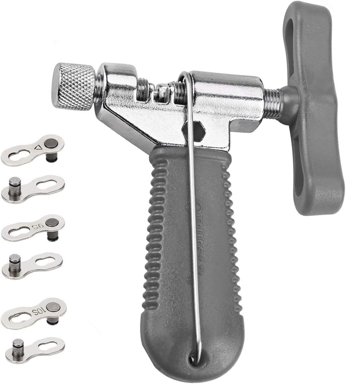 Bike Chain Splitter + 3 Pairs Bicycle Missing Link, Universal Bike Chain Cutter Breaker Tool With Chain Hook for 7 8 9 10 Speed Bicycle Chain Link Repair Removal/Install - Reusable Bicycle Tools