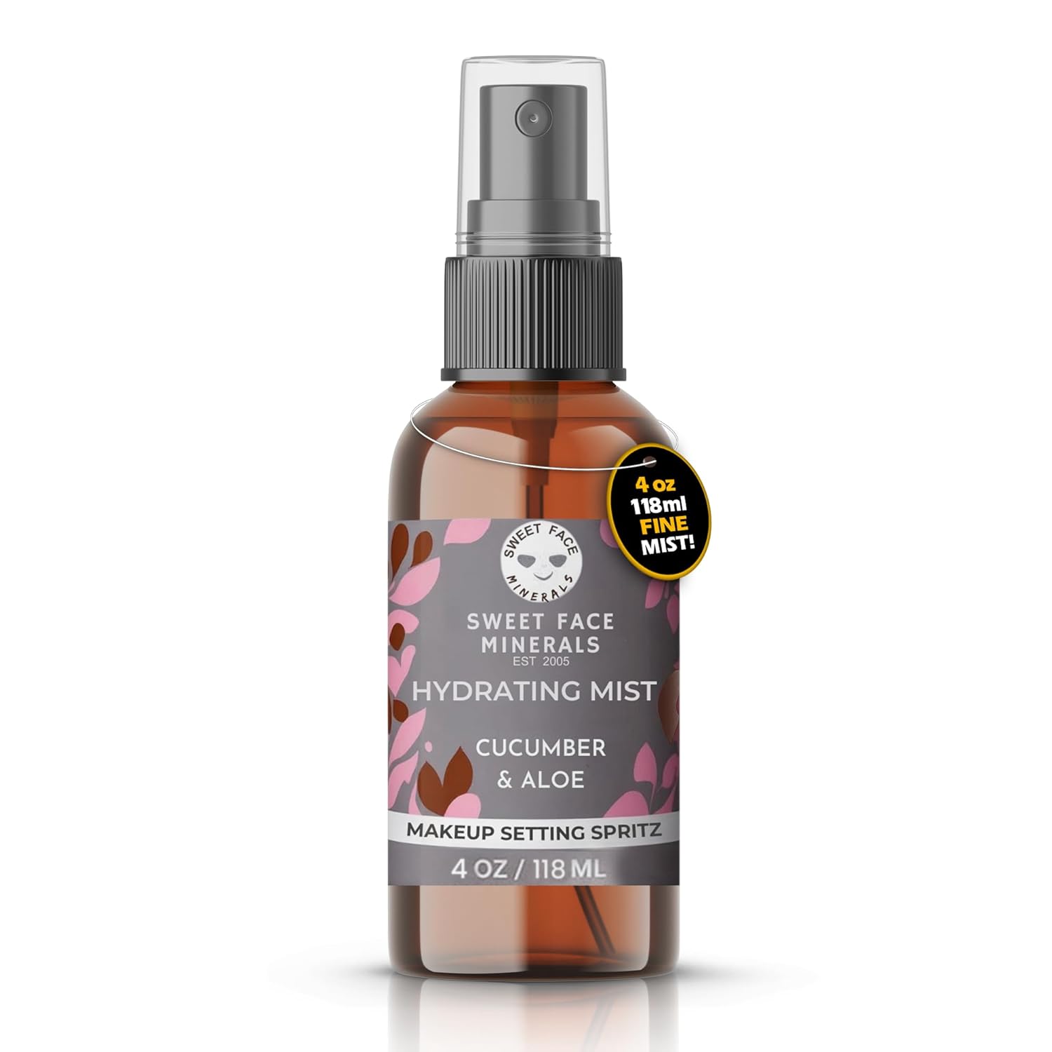 Sweet Face Minerals HYDRATING MIST Aloe & Cucumber (4 Ounce) Mineral Makeup Setting Mist Vegan Facial Moisturizer Spritz