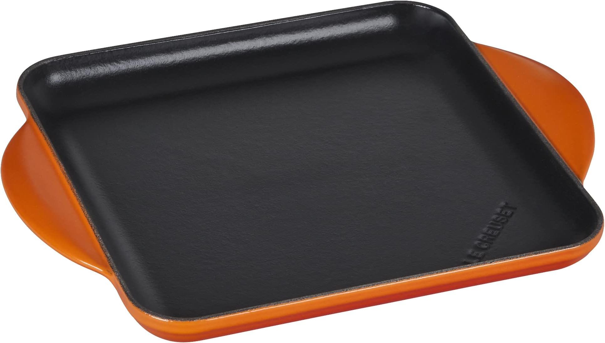 Le Creuset Enamaled Cast Iron Square Griddle, 9.5", Flame