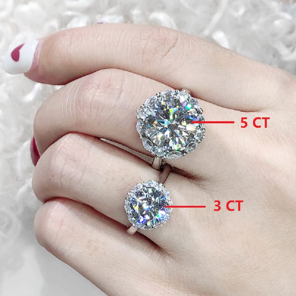 Apertura de 5 Quilates Ocho Corazones y Ocho Flechas Flecha Circonita cúbica AAA Blanca Oro Rosa Piedra Principal Grande Anillos de Boda de Compromiso de cóctel Oro de 14 Quilates Anillos de halo de