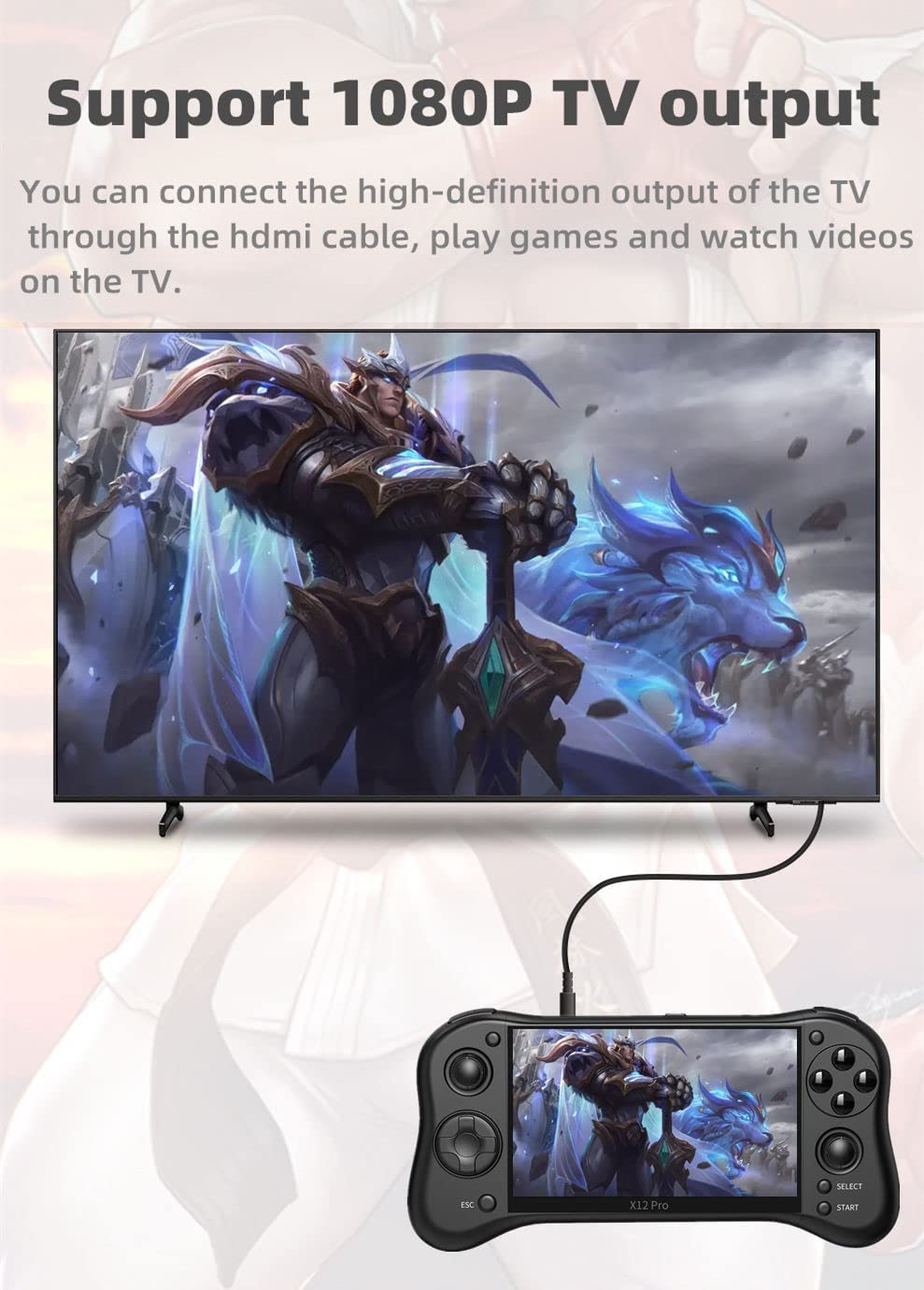 CHROX Console per Videogiochi con Aspetto da 5,1 Pollici, Emulatore Portatile, Sistema di Dispositivi di Gioco retrò Arcade Classico, 11000 Giochi Integrati, Regalo di Natale per Bambini
