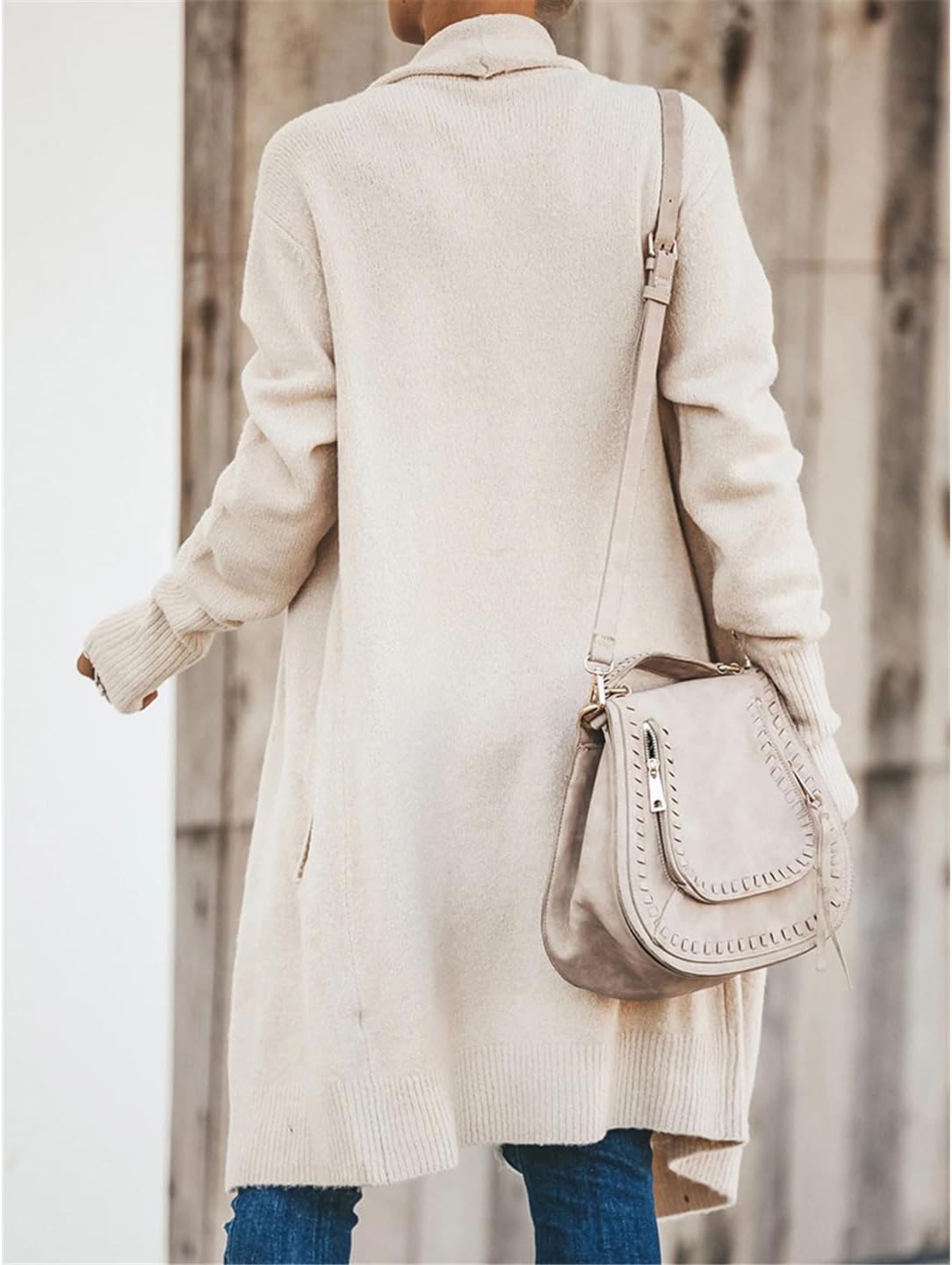 Bohemian Long Sweater Cardigan Women Knitwear Winter Turn-Down Collar Coat