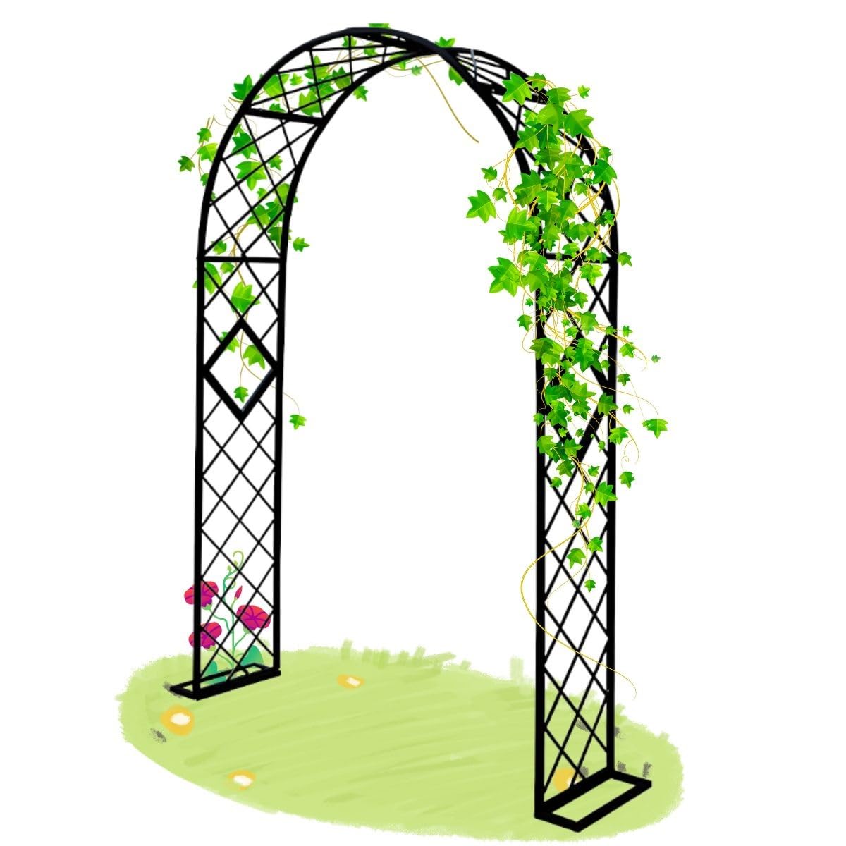 Pergola de jardin en treillis réglable 140-300cm pour plantes grimpantes