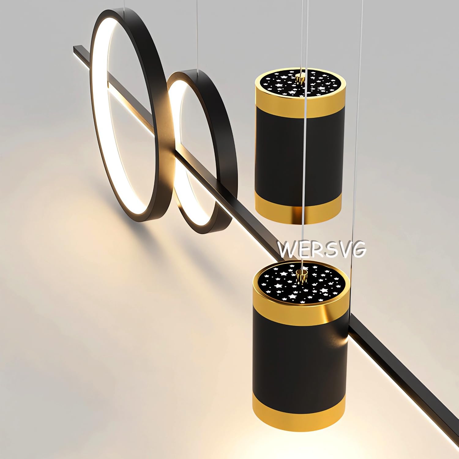 L100cm dimmerabile LED tavolo da pranzo luce a sospensione con faretto moderno soggiorno lampada d' Nero 45W luci a sospensione e pendenti altezza regolabile per soggiorno ufficio sala da pranzo Bar