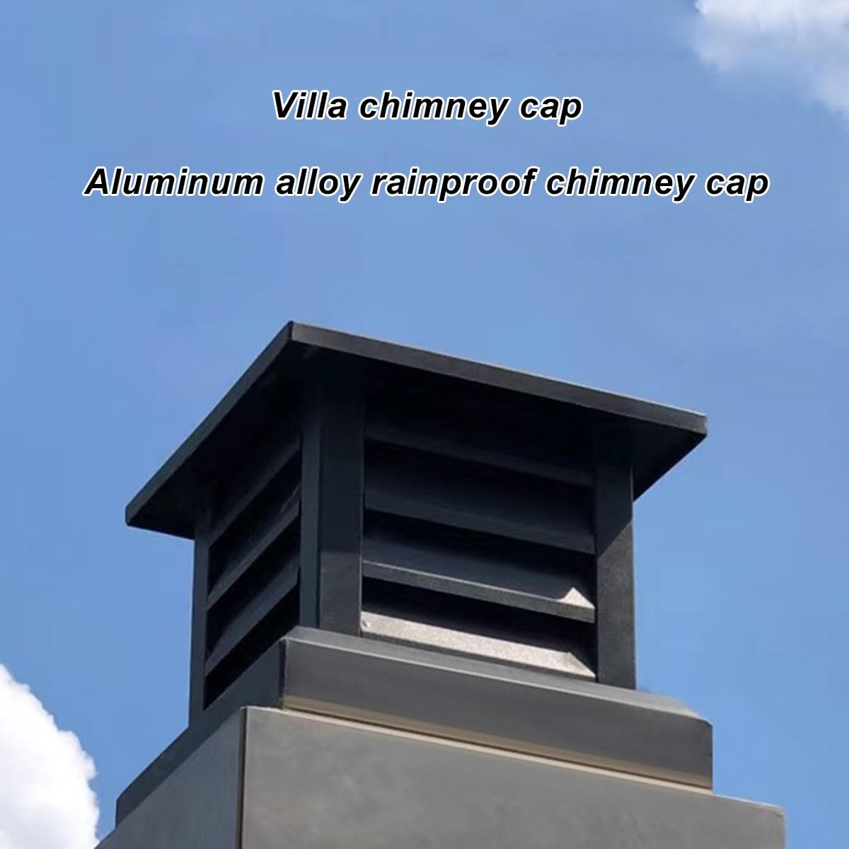 resistente sombrerete de chimenea 10 12 14in Villa Sombrerete chimenea sombreretes de chimenea Aleación de aluminio Cuadrado parte superior cónica Louvre ventilación de techo lluvia cortaviento cubi