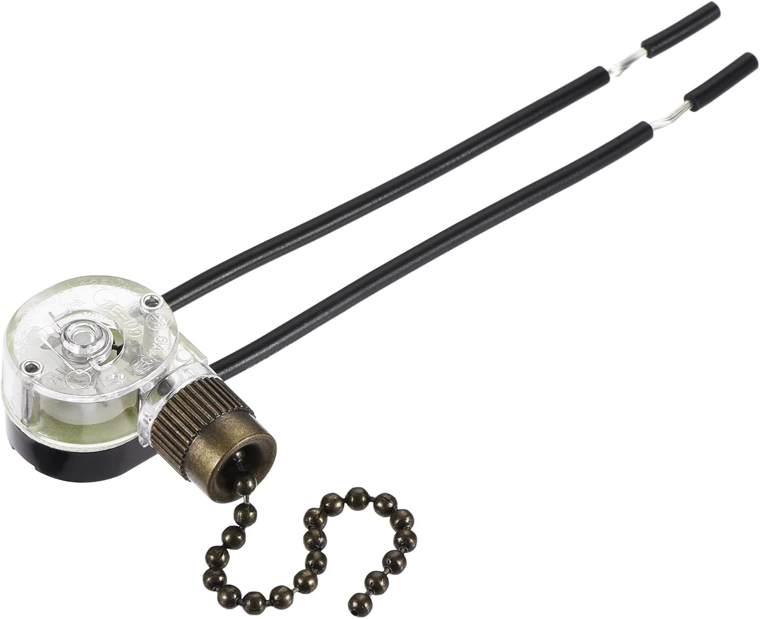 MECCANIXITY Pull Chain Switch On-Off Speed Replacement ZE-109 for Ceiling Fan Lamp Light Clear Bronze Pack of 2