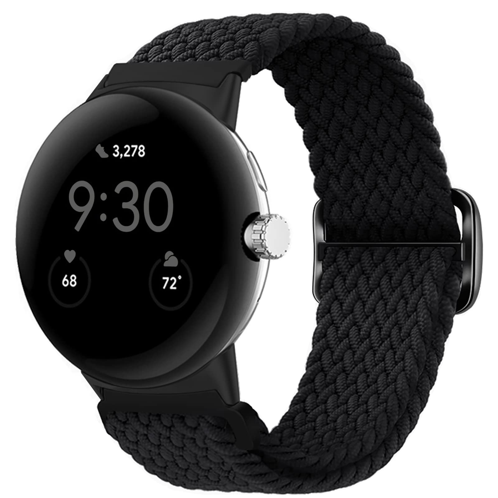 Eiavike Braided Bands Solo Loop Compatible with Google Pixel Watch/Pixel Watch 2, Adjustable Stretchy Nylon Elastic Straps for Google Pixel Watch Wristbands [Detachable Adapter Band] (Carbon Black) (B0BRTXGD9G) Amazon Price History, Amazon Price Tracker