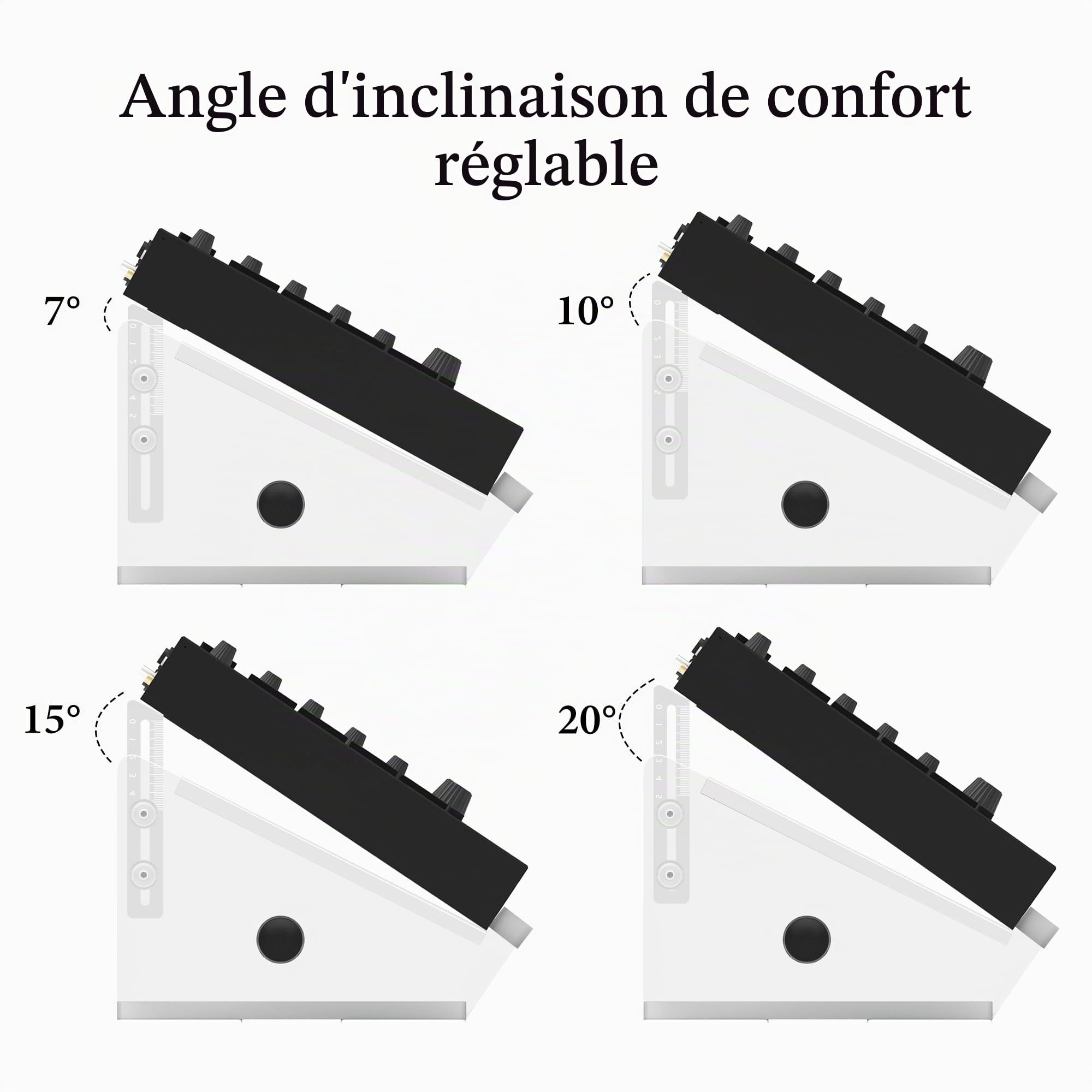 GEEKRIA Support de bureau pour interface audio, 27,9 cm - 48 cm pour contrôleur MIDI/machine à tambour/échantillonneur/synthétiseur et plus, compatible avec Akai Professional MPC Live III/MPC Live II