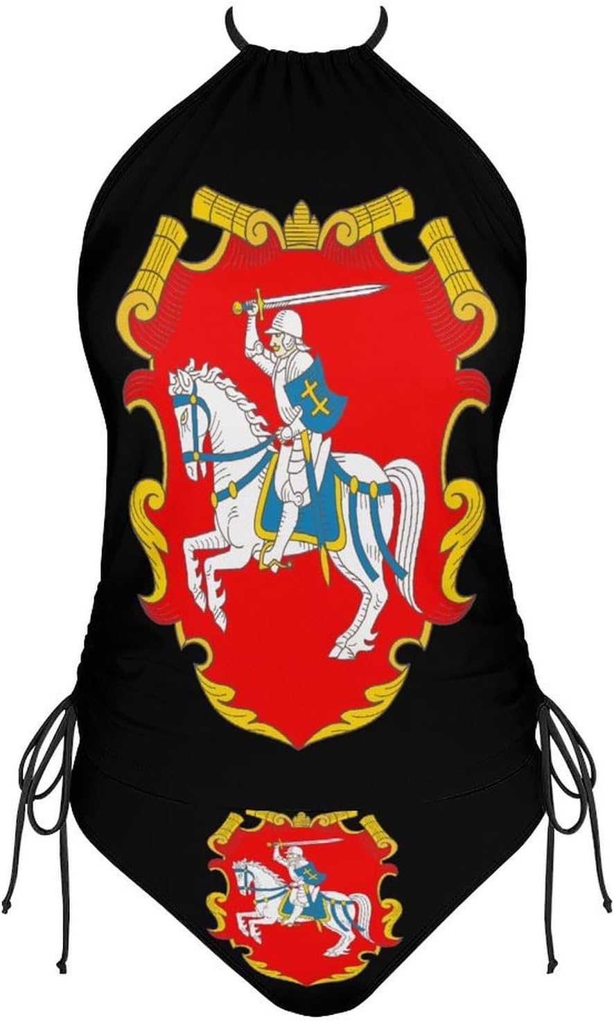 Coat of Arms of Herb Lytwa Women's Tankini Swimsuit Two Piece Tummy Control Bathing Suits Tie String Swimwear