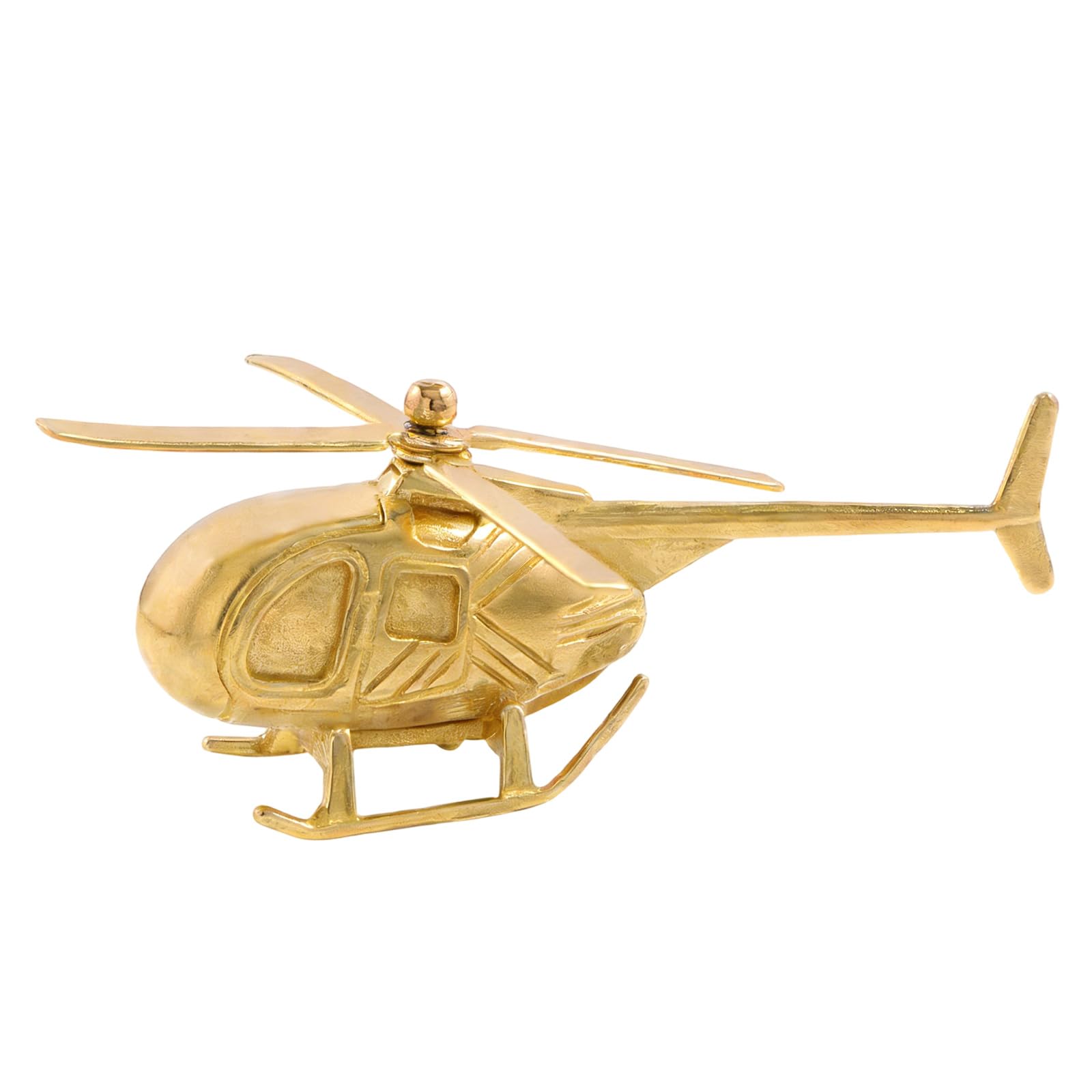 LUCKGONI Exquisites Retros Helicopter Brasses Figurine Antique for Home Desk Decoration Display