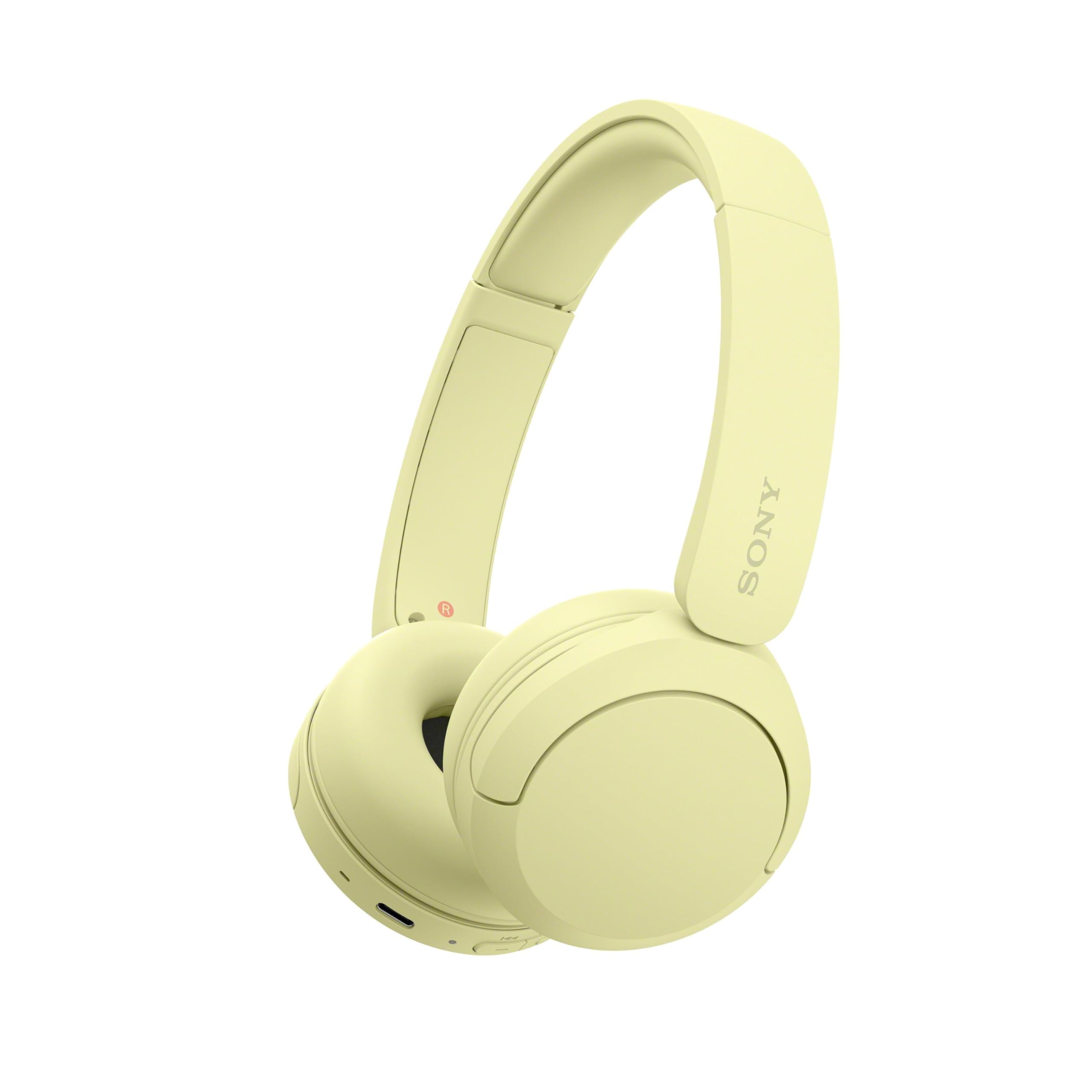 Sony WH-CH520 - Wireless Bluetooth Headphones, Multipoint, Built-in Mic - Up to 50 Hours of Battery Life and Fast Charge - Yellow