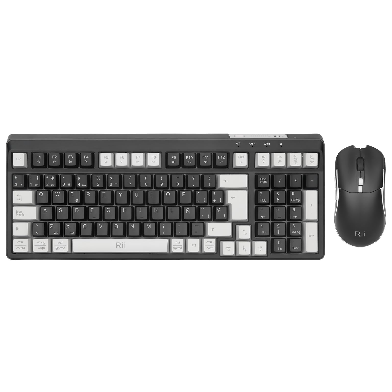 Rii RK301 Combo de Teclado y ratón Inalámbricos, Teclado y Ratón