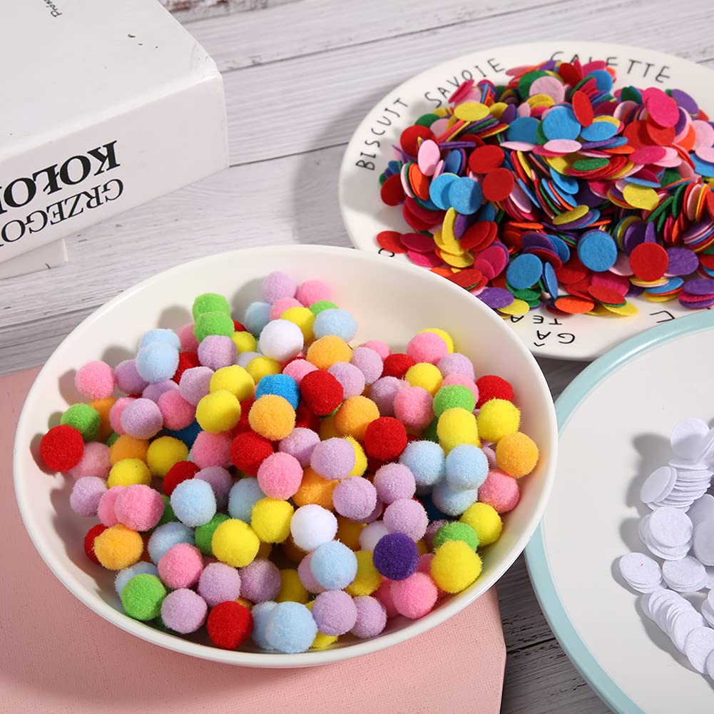 500Pcs Round Felt Circles Felt Pads Mixed Color, Craft Felt Circles, Mixed Color Round Felt Pads for DIY Sewing Handcraft Party Wedding Table Decoration(#1)