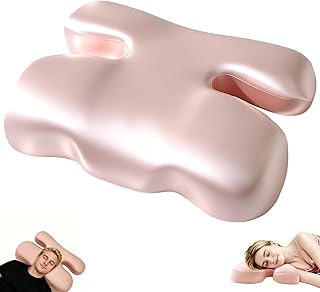 Seitenschläferkissen Anti-Falten, H-Form Schmetterlingskissen mit bezug, Ergonomisches Memory Foam Nackenstützkissen Orthopädisch, Kopfkissen gegen Faltenbildung im Gesicht & Antischnarch, Rosa